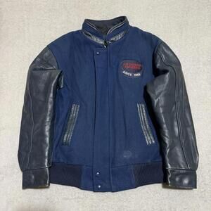 Vintage Kitchener Rangers OHL Varsity Jacket Blue Leather Sleeves Canada S Men’s
